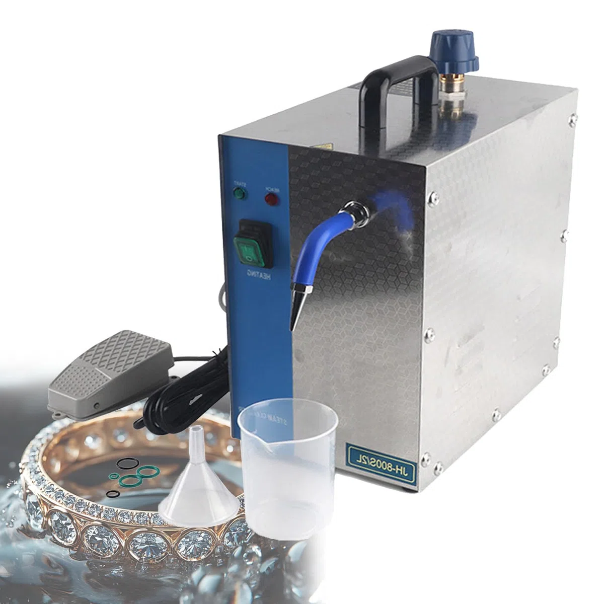 Limpiador a for Joyería de Acero Inoxidable Vaporizador Limpiador de Gemas Joyería de Oro y Plata Máquina de Limpieza Herramientas de Equipo de Orfebre para Oro,Plata 2L