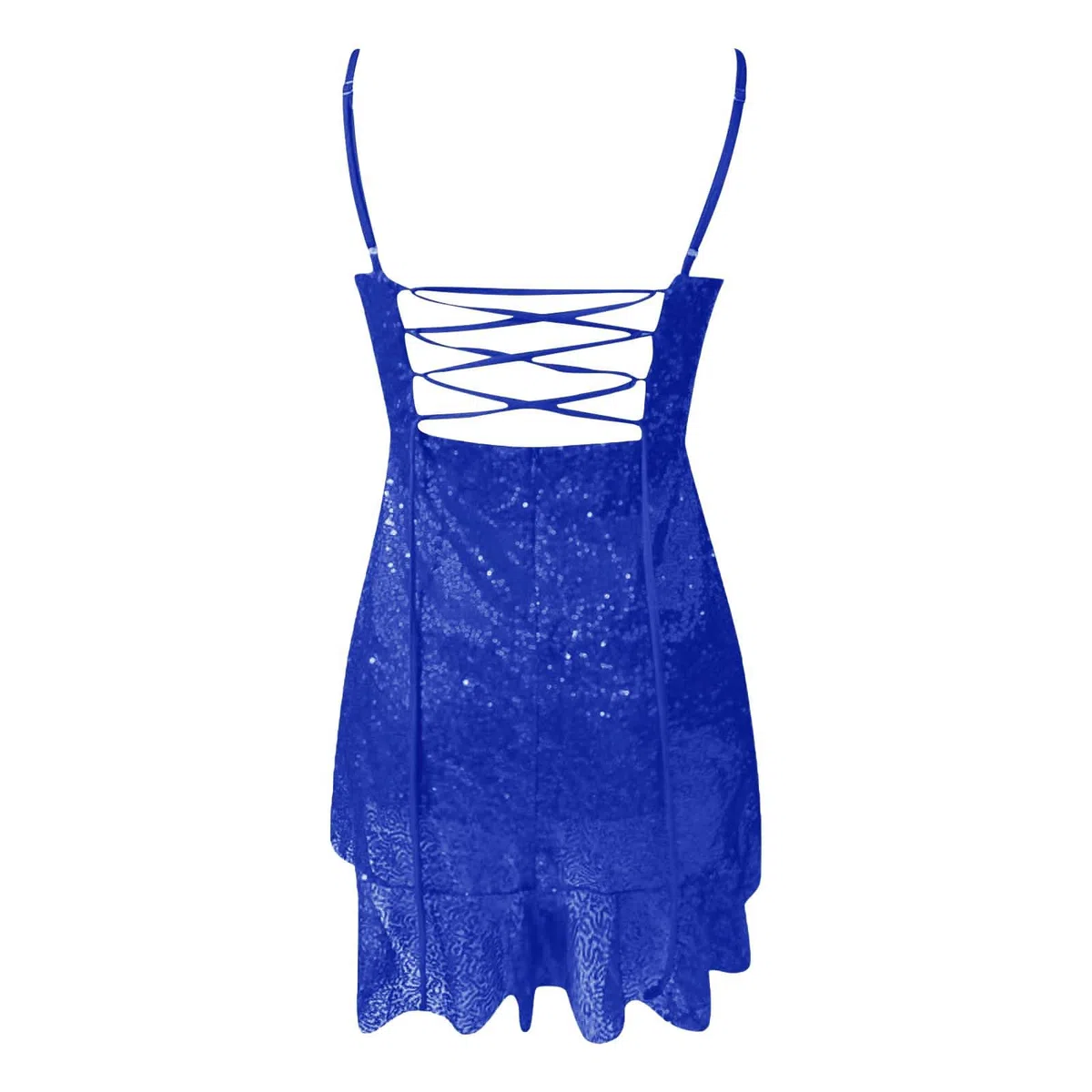 Elegante Vestido Mujer con Tirantes Espalda Sin Mangas Detalles de Encaje y para Ocasiones