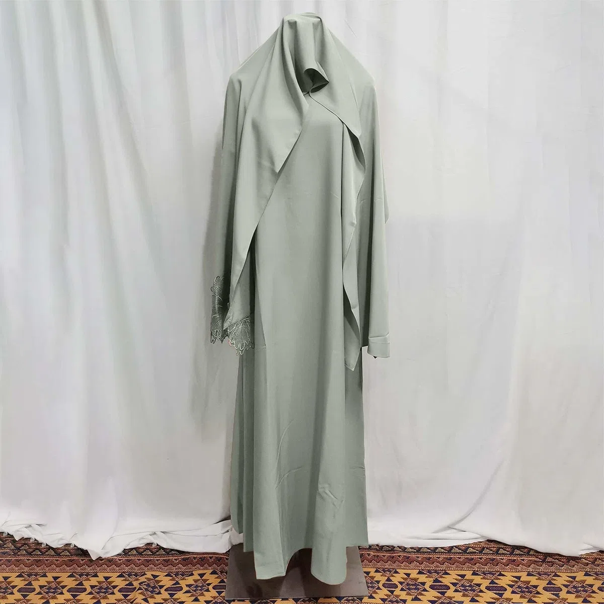 Ramadán Vestido Mujer Ramadán Burka Abaya Largo Suelto 2 piezas Ropa Islámico Kaftan Largo Burqa Islámico Oriente de una Pieza para Mujeres