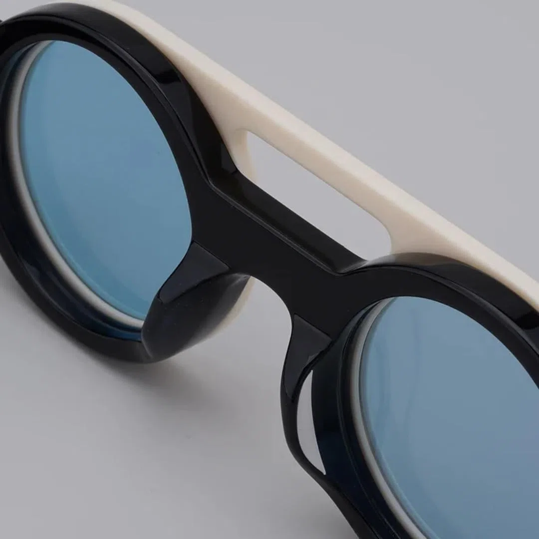 Gafas de sol redondas de acetato con clip, diseño de moda hecho a mano, para mujer y hombre, moda para exteriores, protección UV400, estilo vintage.