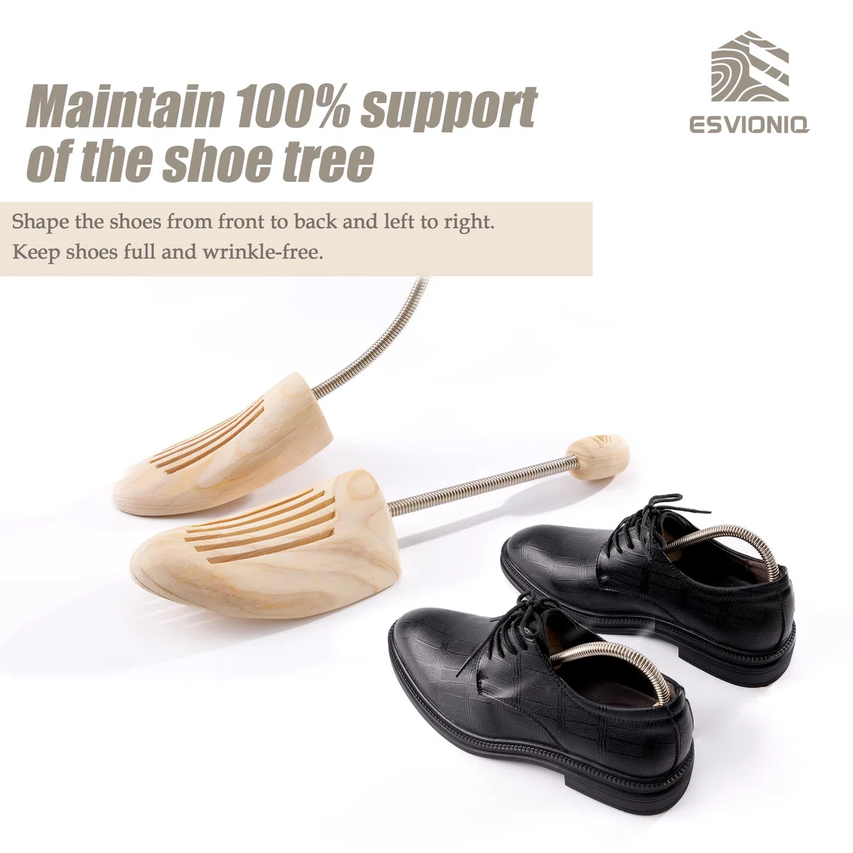 Árboles de madera ajustables para zapatos con resorte, árbol de zapatos de madera para hombres y mujeres, en forma de zapato que dura la camilla de zapatos de madera