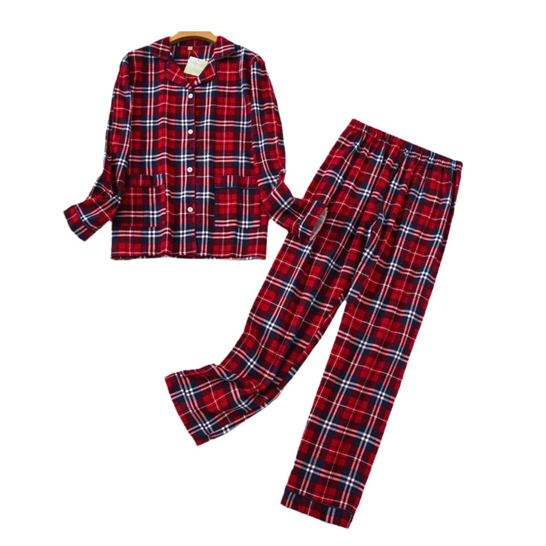 Conjunto de Pijama de Invierno para Mujer,Franela de algodón, Pantalones Largos, Traje para Mujer, Ropa de Dormir, 15 L