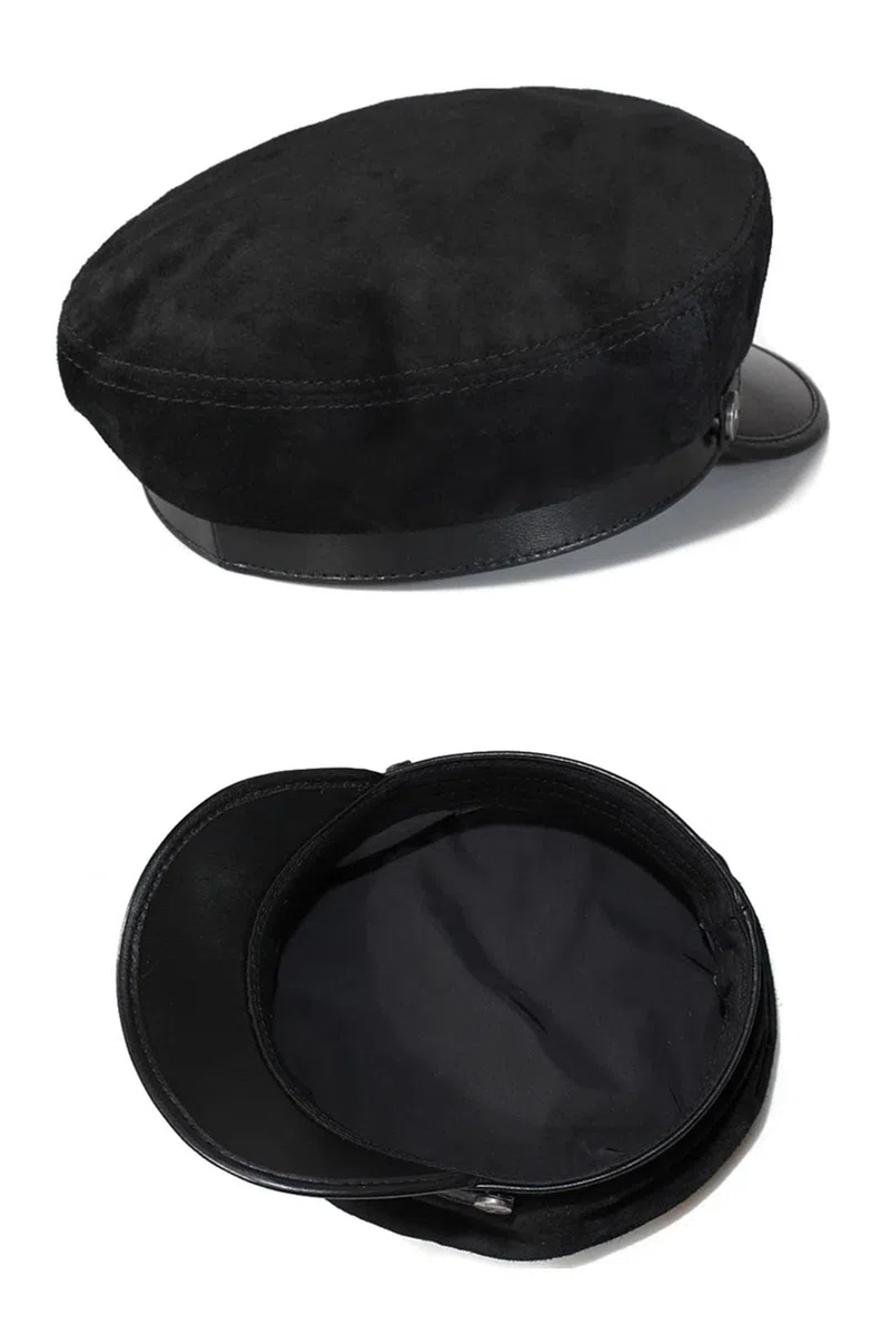 Sombreros de invierno para hombre y mujer, de piel auténtica, para vela, para ocio, planos, color azul marino