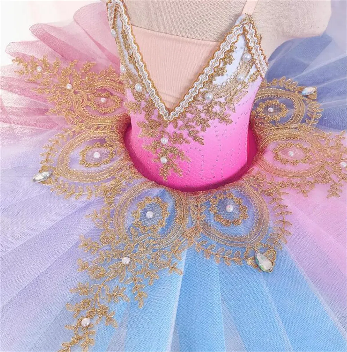 Tutú de Ballet Profesional Camisola Falda Tutú Vestido de Bailarina para Fiestas Y Competiciones Disfraz de Ballet para Niñas del Lago de Los Cisnes Ropa de Entrenamiento Diario.