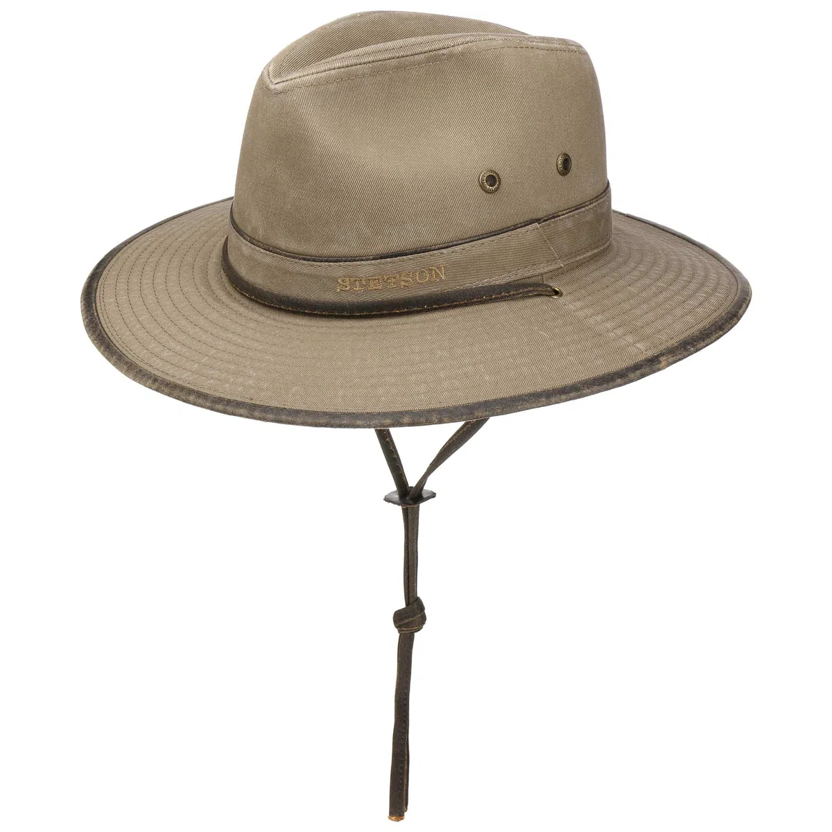Stetson Sombrero Traveller de Algodón Tarnell Hombre Primavera Verano Protección UV 40 Tela con Ojales de Ventilación