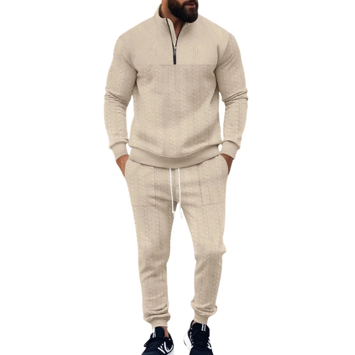 Pantalones deportivos de felpa para hombre, hip-hop, trajes deportivos de invierno de dos piezas, multifuncionales, trajes de fitness completos para hombre, conjunto de chándal de forro polar