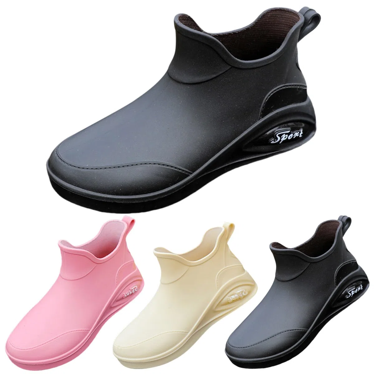 Botas de goma para mujer, botas de lluvia, impermeables, botines de jardín, botas de lluvia, botas de lluvia, botas de goma antideslizantes, botas de goma