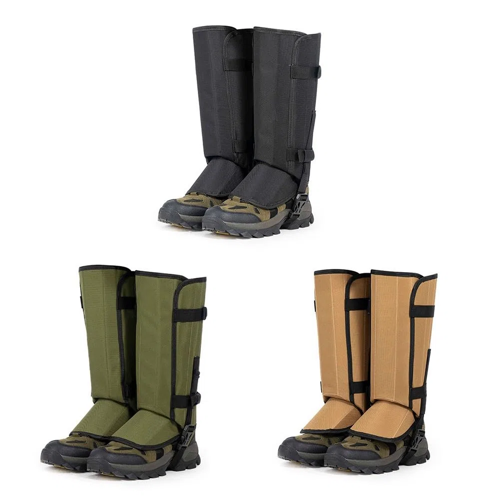 Polainas impermeables para senderismo, caza, ajustables Oxford 500D con correas elásticas, espinas de nieve y lluvia, equipo de campamento al aire libre
