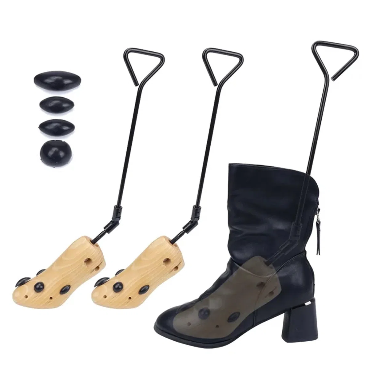 Zapatos elásticos for mujer, botas de árbol que mantienen la forma, expansor ancho madera, calzado extensor estiramiento, 1 Uds