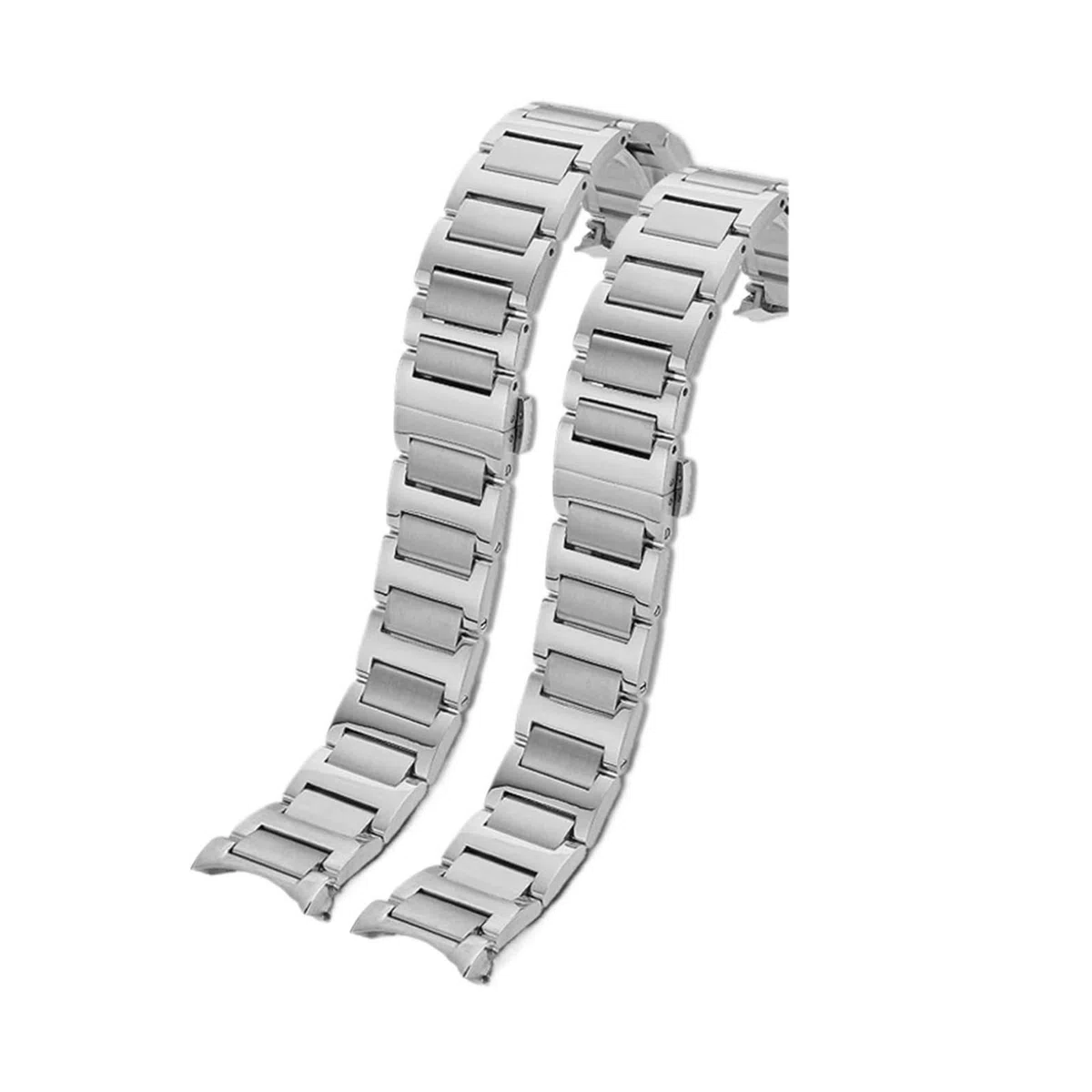 Genérico Compatible con la correa de reloj PIAGET POLO G0A41002 G0A44001 Correa de acero inoxidable Interfaz de arco curvo de 21 mm Pulsera de metal for hombres Hebilla plegable