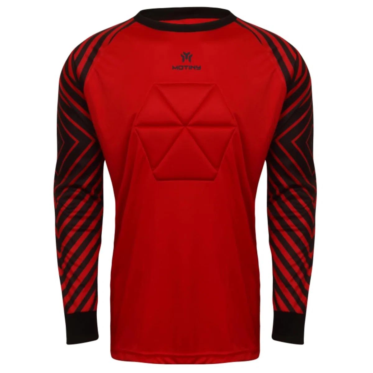 Camiseta de portero acolchada en el pecho para adultos/niños, codo de fútbol acolchado, para jóvenes/adultos, manga larga, Rojo, X-Large