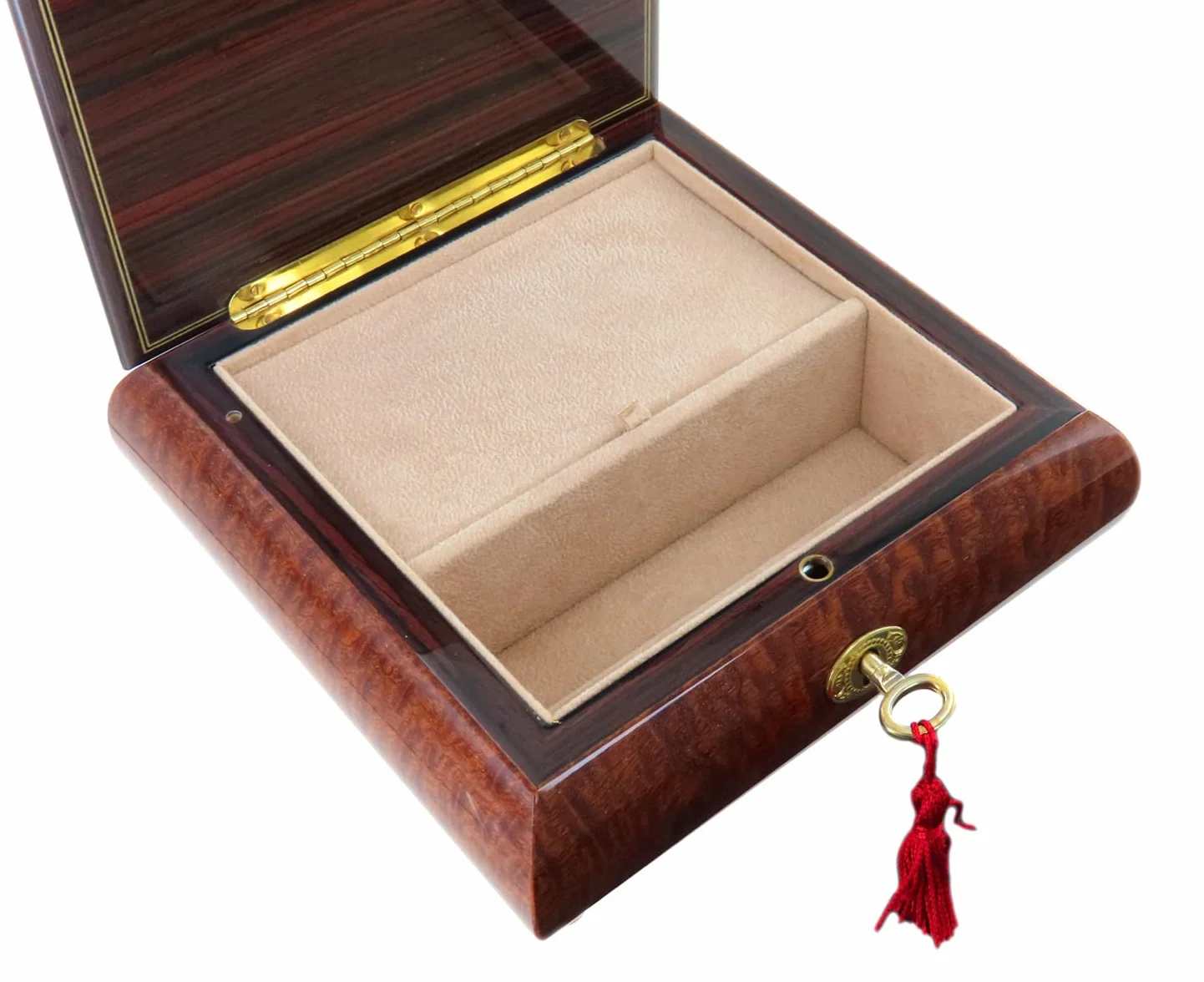 Joyero musical/caja de música para joyas de madera con marquetería conejo de Beatrix Potter y mecanismo musical de resorte de 18 notas - El vals de Amélie Poulain - Amélie (Yann Tiersen).