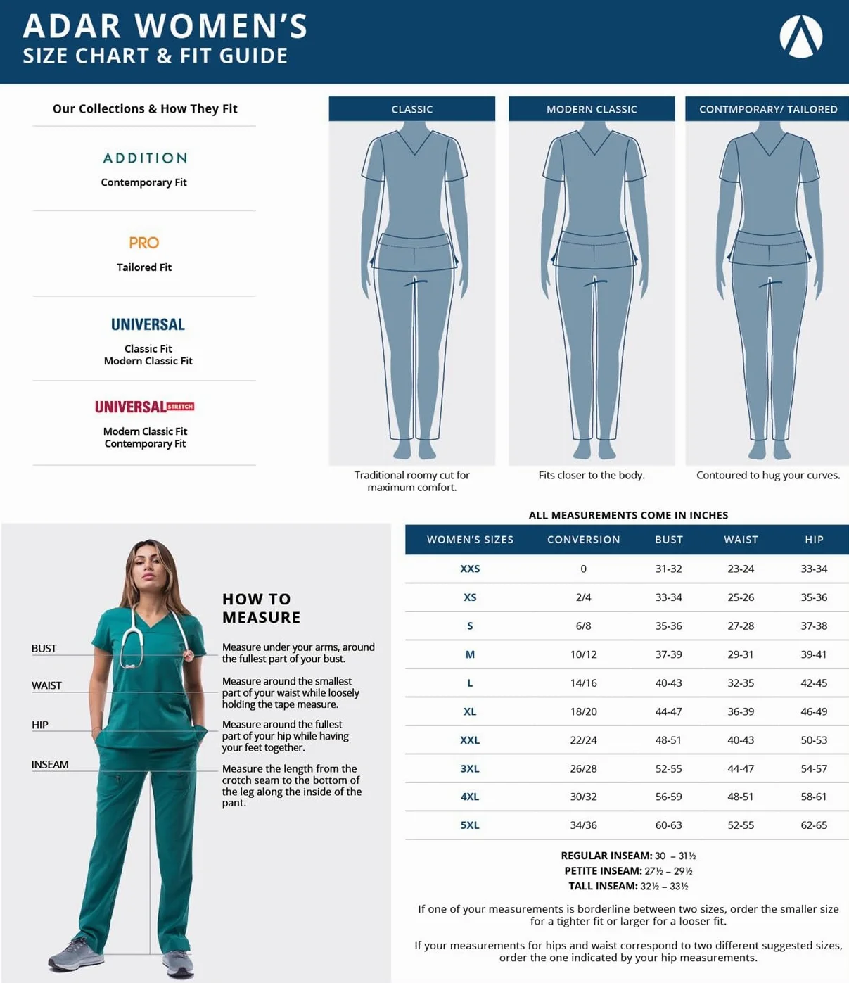 Adar Uniformes médicos para Mujer - Pantalón médico Cargo - 506 - Black - 5X