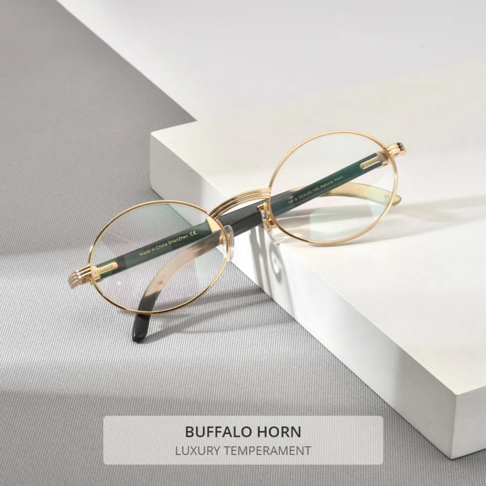 MUTYNE Montura de gafas para hombre y mujer, anteojos redondos, montura de lujo