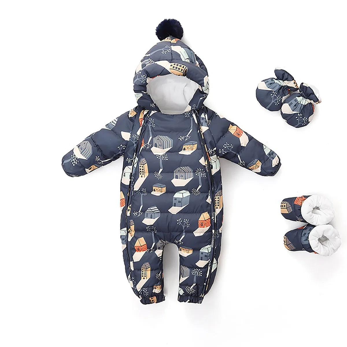 Baby Down Jacket Baby Extra Thick Go Out Hugging Clothes Men And Women Baby Plus Clothes Climbing Clothes Winter Snow Pantalones
