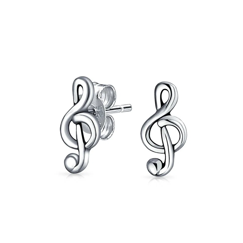 Bling Jewelry Conjunto De Joyas De Plata Esterlina .925 Con Pendientes De Notas Musicales Y Collar Colgante Para Mujeres Adolescentes