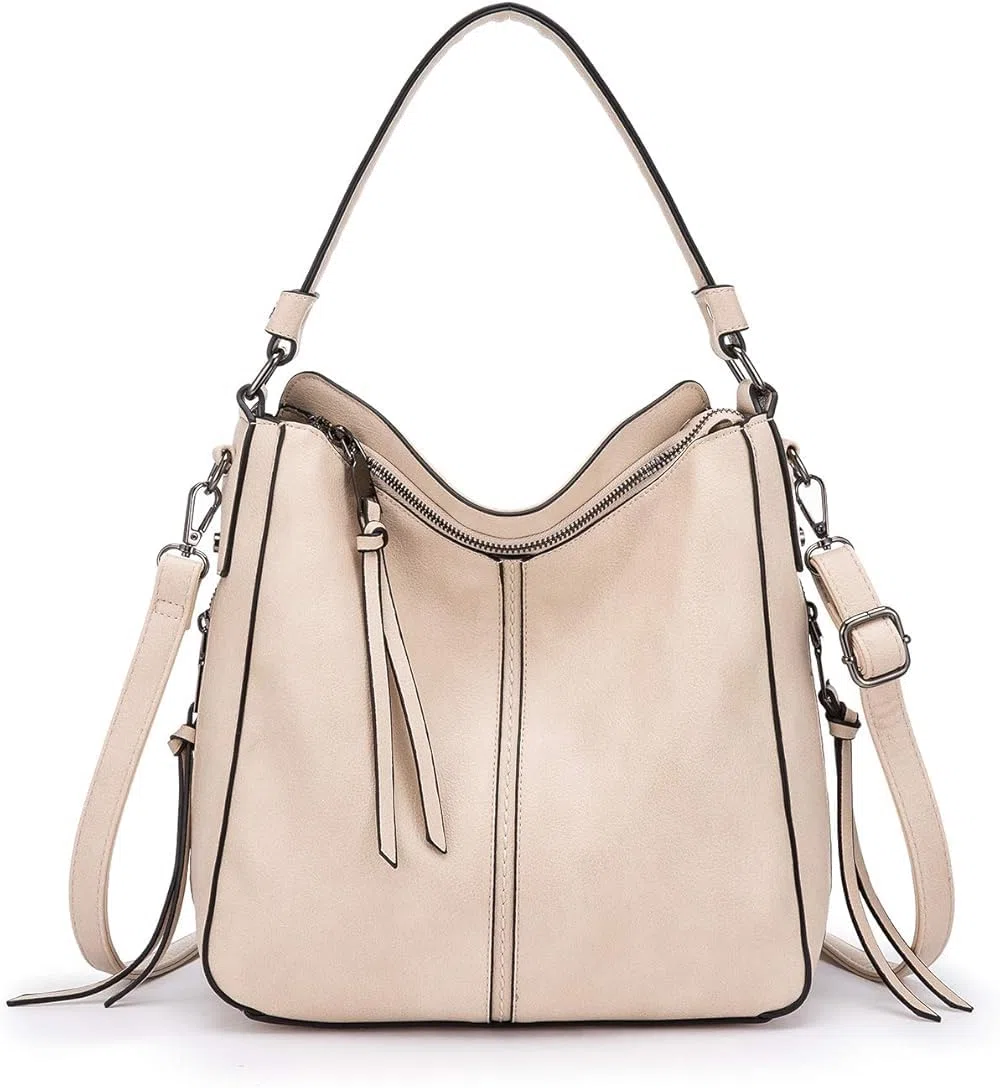 INOVERA - Bolso de mano de piel sintética para mujer, con correa larga
