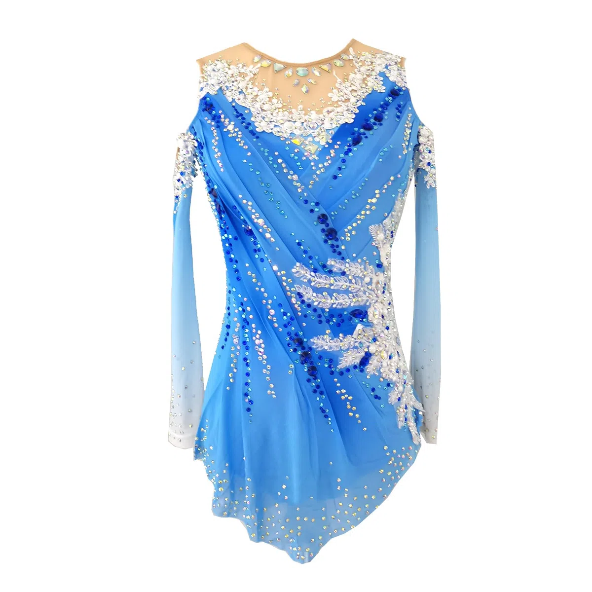 LIUHUO Maillot de Gimnasia rítmica, a la Moda, cómodo, Azul, Manga Larga, competición
