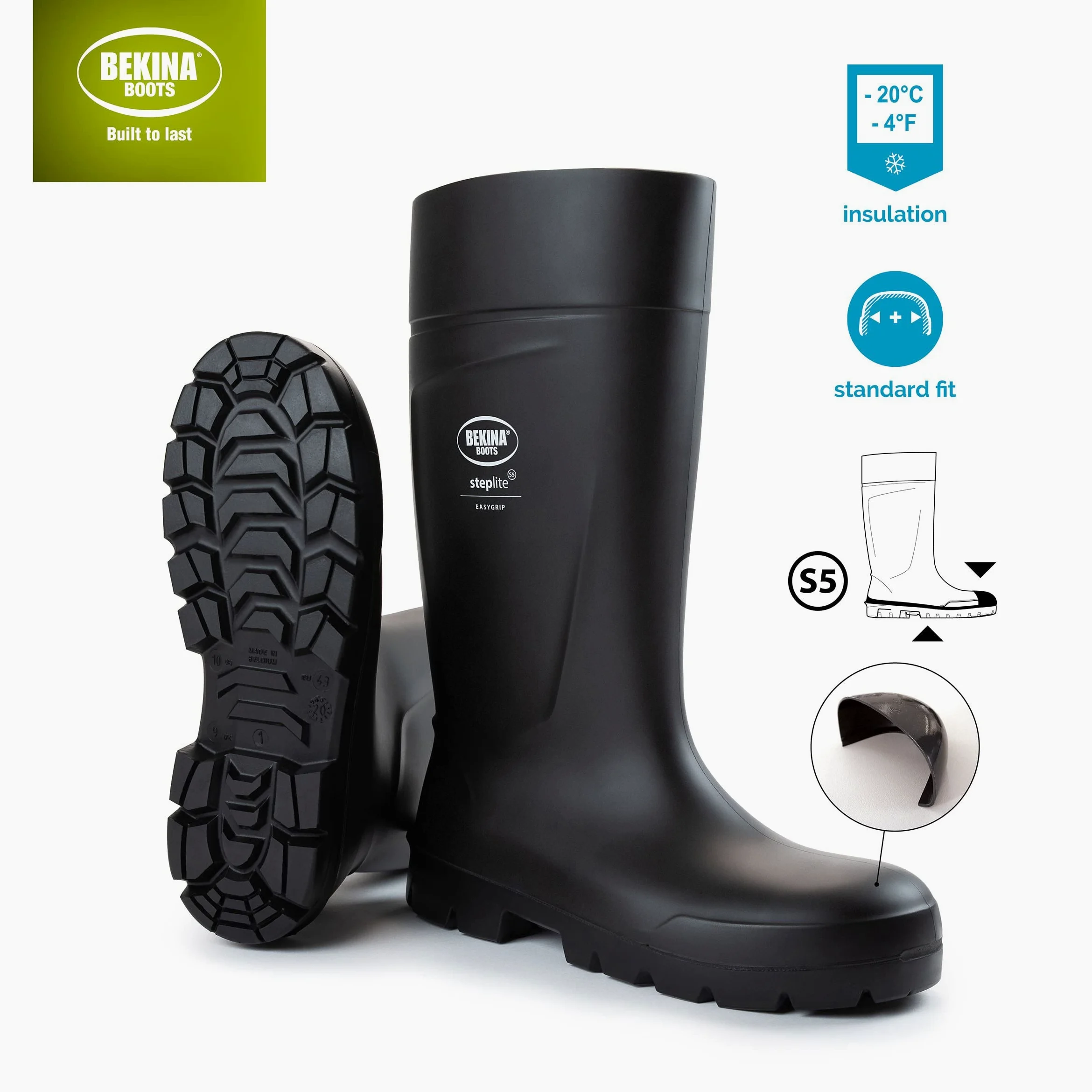 Botas de Seguridad, Masculinas, con Puntera y Suela de Acero de Seguridad, Incl. Plantilla para pies Calientes y Secos, Negras, EU 36