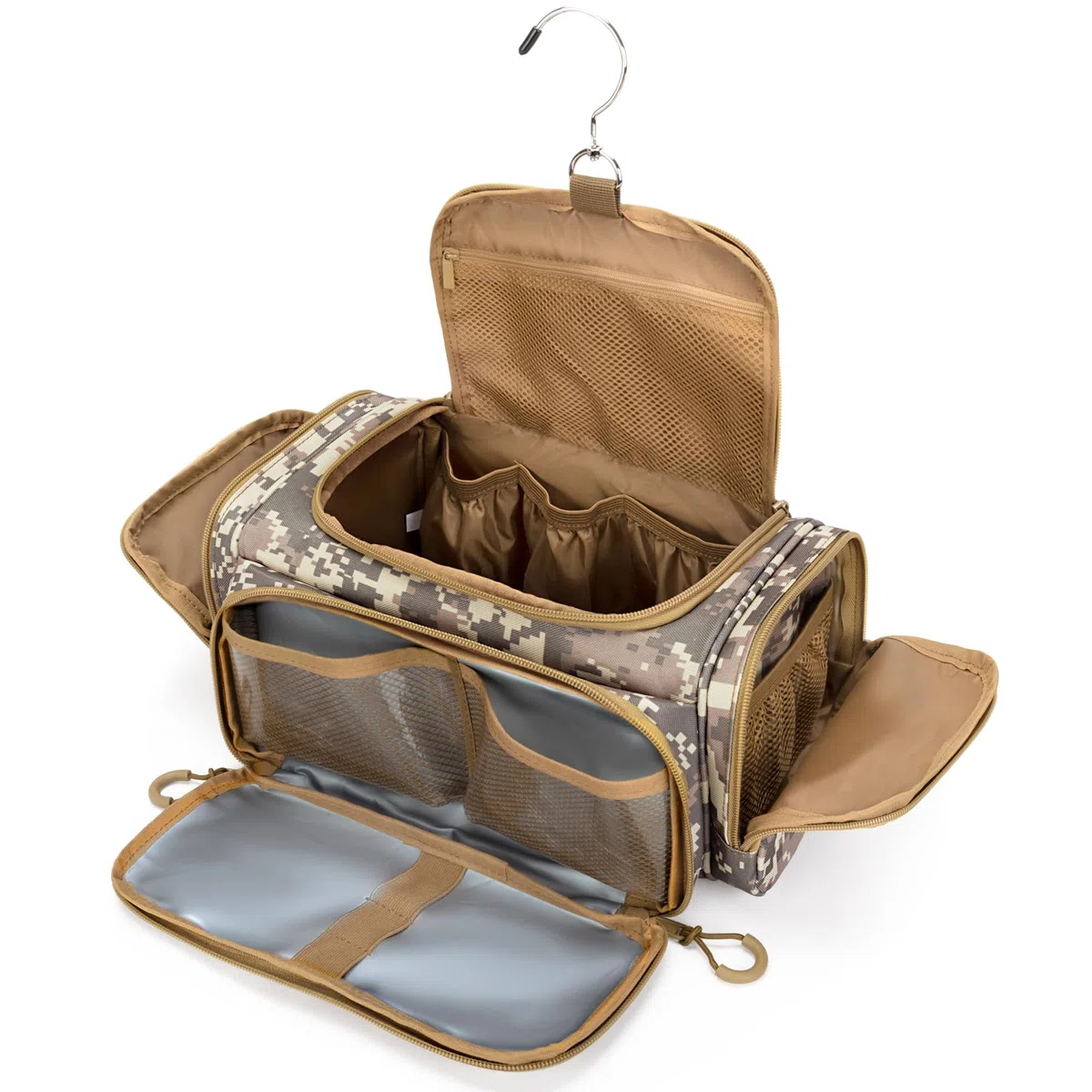Neceser táctico para hombre, bolsa de higiene colgante, Amarillo (Desert Yellow), Táctico/resistente