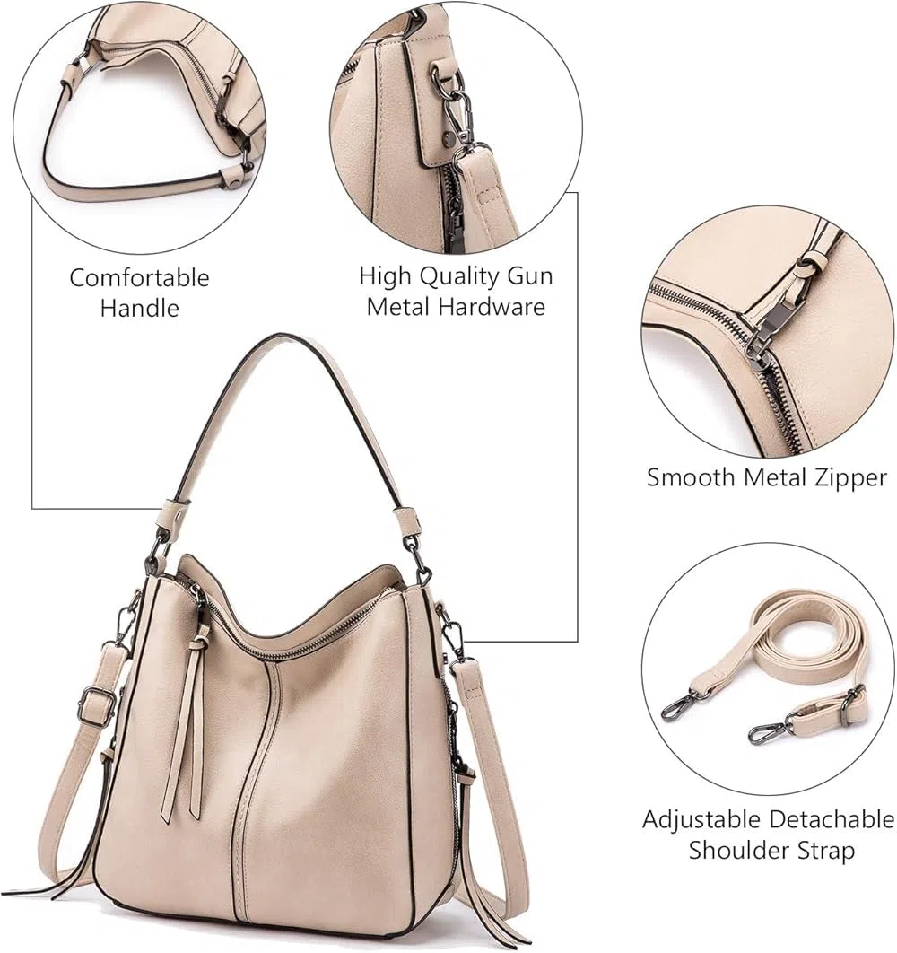 INOVERA - Bolso de mano de piel sintética para mujer, con correa larga