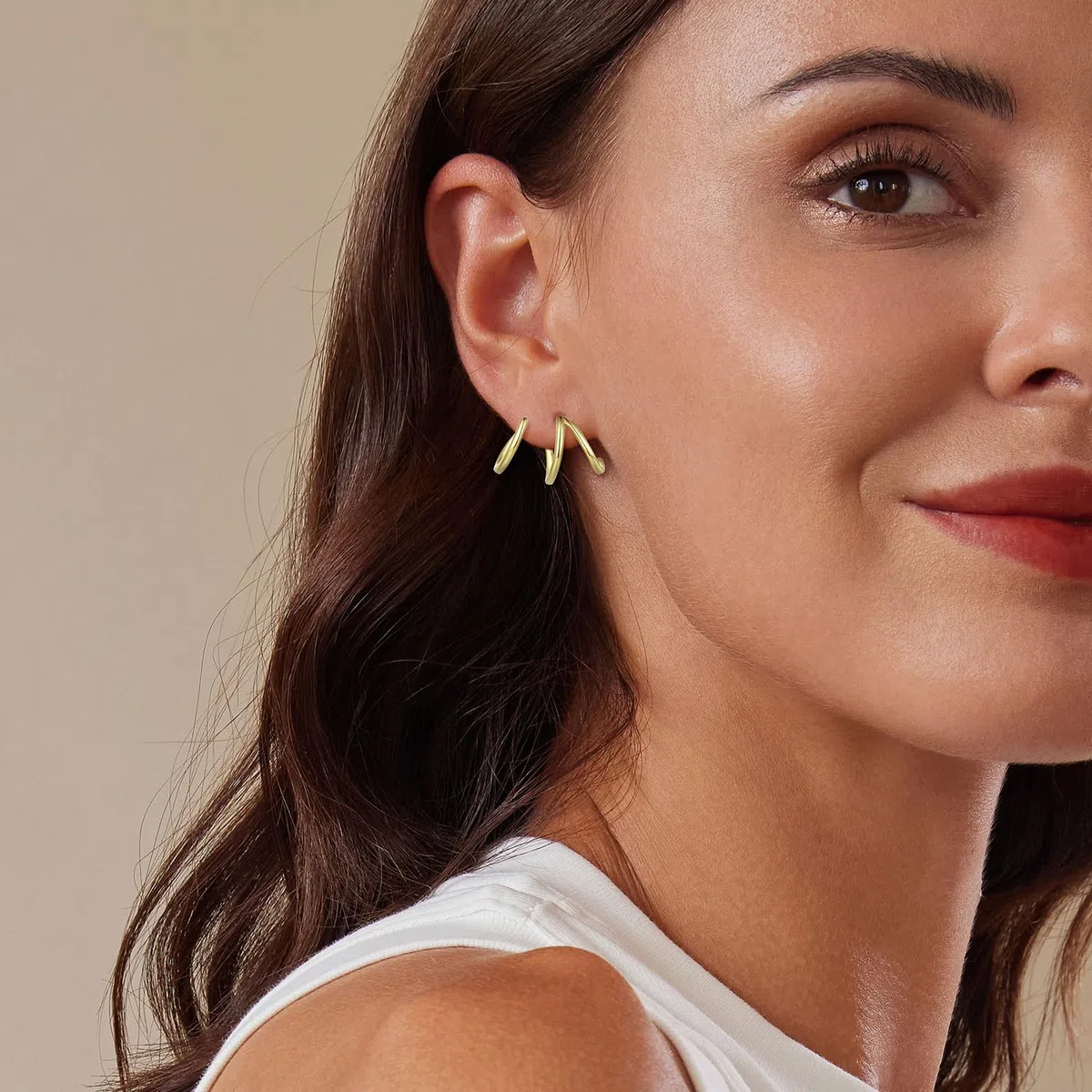 Pendientes Huggie para Mujer, con Relleno de aro, pequeños, Simples, Hechos a Mano, hipoalergénicos, para Uso Diario