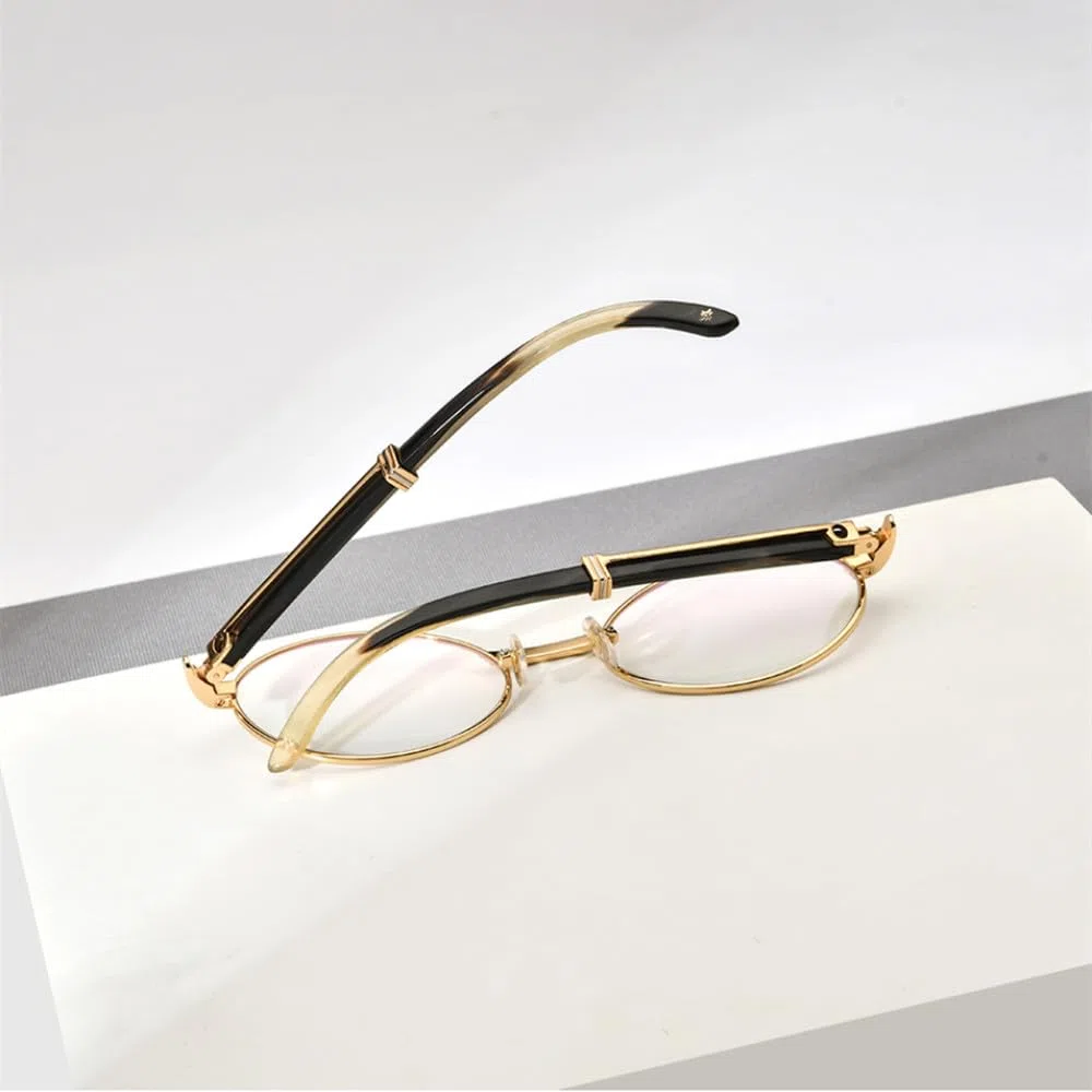 MUTYNE Montura de gafas para hombre y mujer, anteojos redondos, montura de lujo