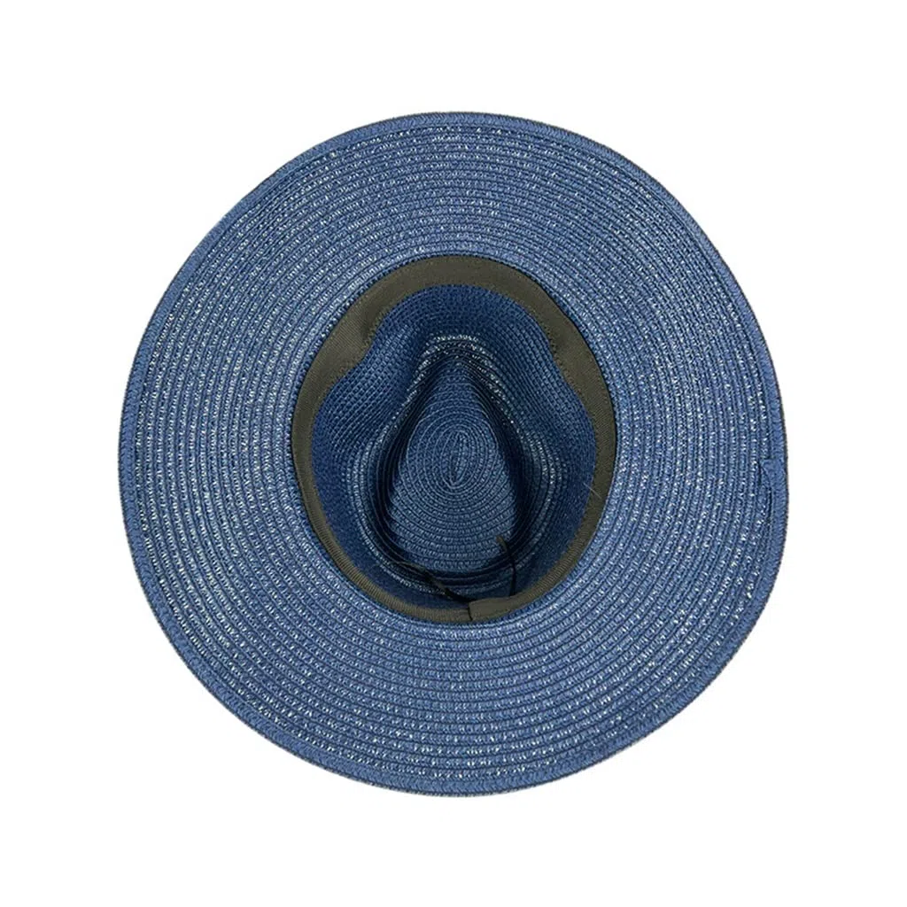 LNNSHX Sombrero clásico de Panamá con Borde Enrollado, Sombrero de Viaje con protección Solar, Sombrero de Playa para Hombre al Aire Libre (D 6 7/8)