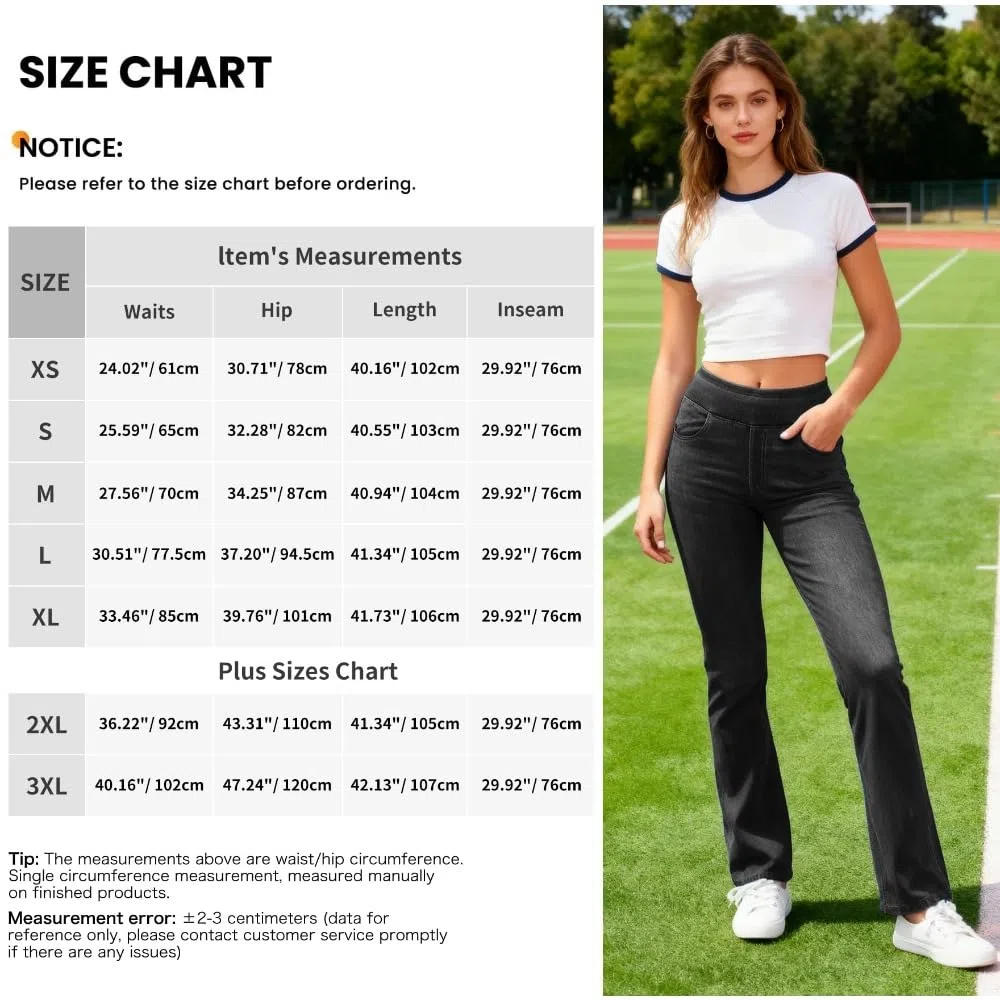 Jeans Mujer Stretch de Tiro Alto Corte Bootcut Lavado Denim Pantalones Casual Efecto Moldeador con Bolsillos Ajuste Recto y Cómodo skinny/A/S