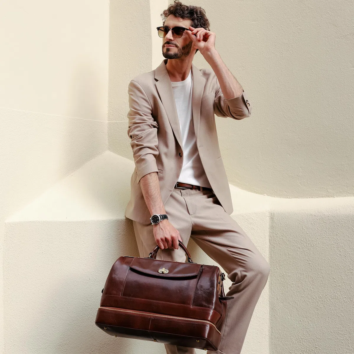 Time Resistance Maletín Médico Profesional de Cuero, Maletín de Médico Estilo Vintage, Ideal para Doctores y Enfermeras, Bolso Hombre de Cuero