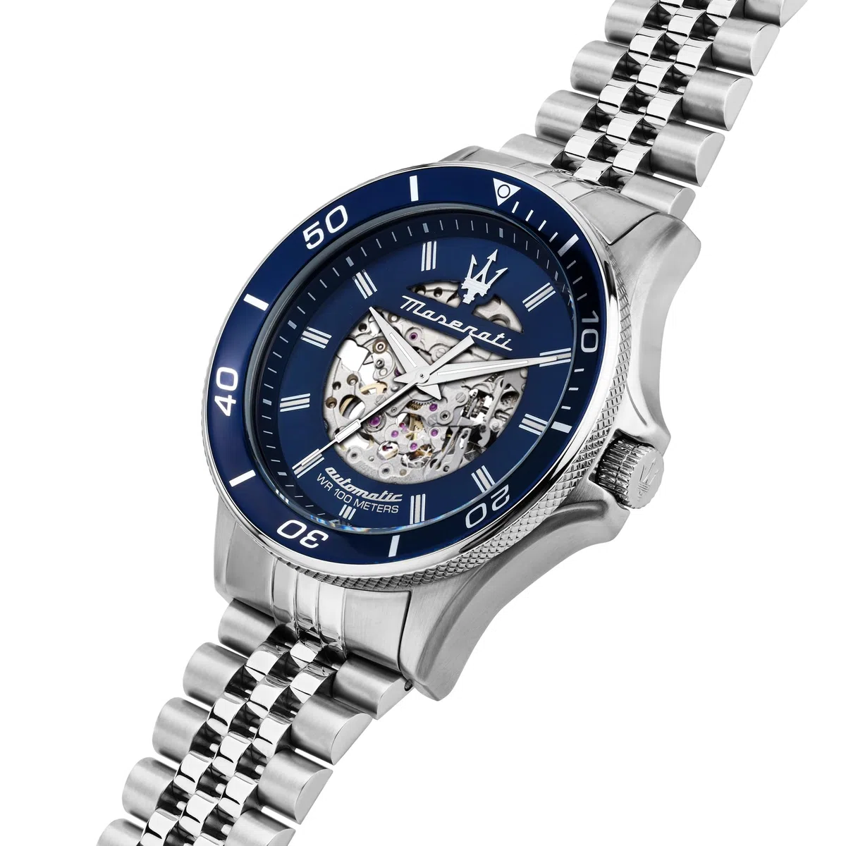 Maserati Reloj de Hombre, Automático, Analógico, Correa de Acero, Colección Sfida - R8823140011