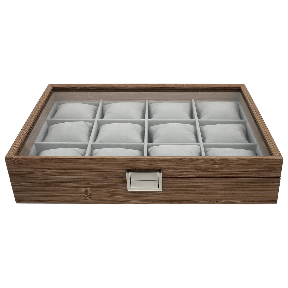 TOYANDONA Caja colección de relojes y organizador de joyas con elegante, 12 ranuras y cojines extraíbles para uso en del hogar o exhibición comercial