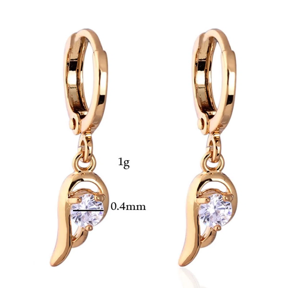 Pendientes de oro auténtico para mujer, oro de 18 quilates 750, pendientes de aro de moissanita, pendientes de gota de aro, oro amarillo Au750, pequeños
