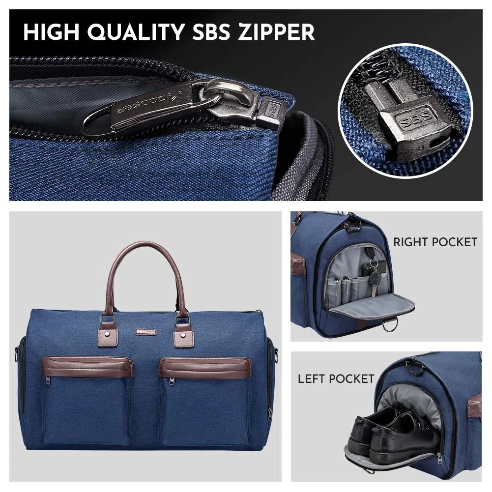 Modoker - Bolsa de Ropa Convertible con Correa para el Hombro, Bolsa de Lona para Hombre y Mujer, 2 en 1 para Colgar en Maleta, Bolsa de Viaje