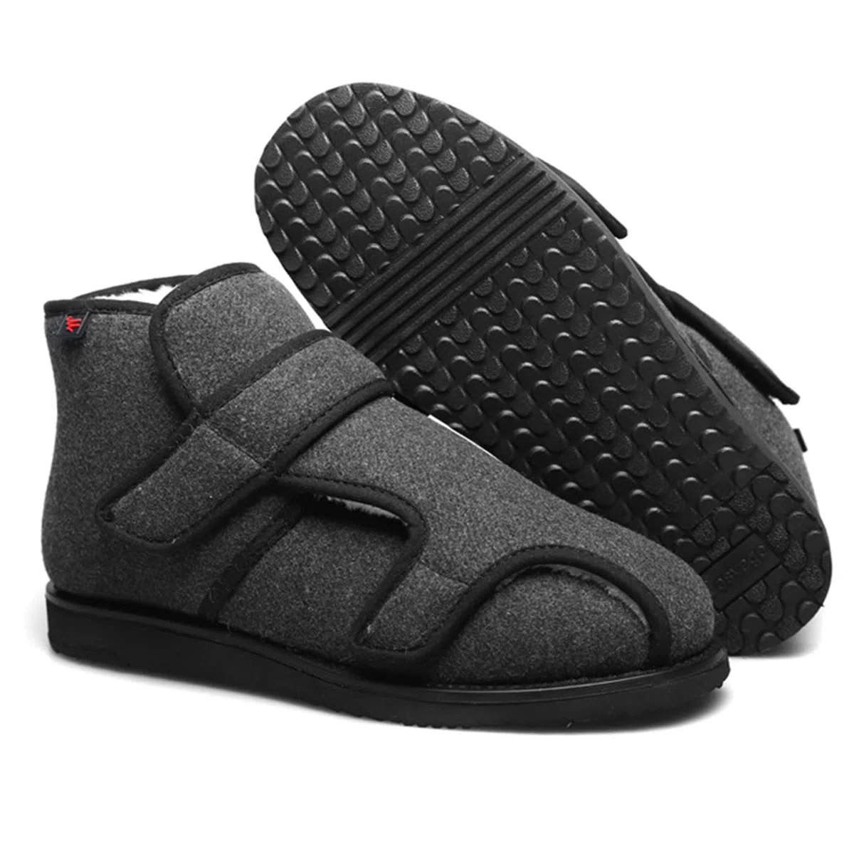 Zapatos para Diabéticos para Hombre Zapatillas Hinchadas con Edema Ajustable Botas De Algodón De Invierno Cálidas Y Gruesas Antideslizantes Autoadhesivas