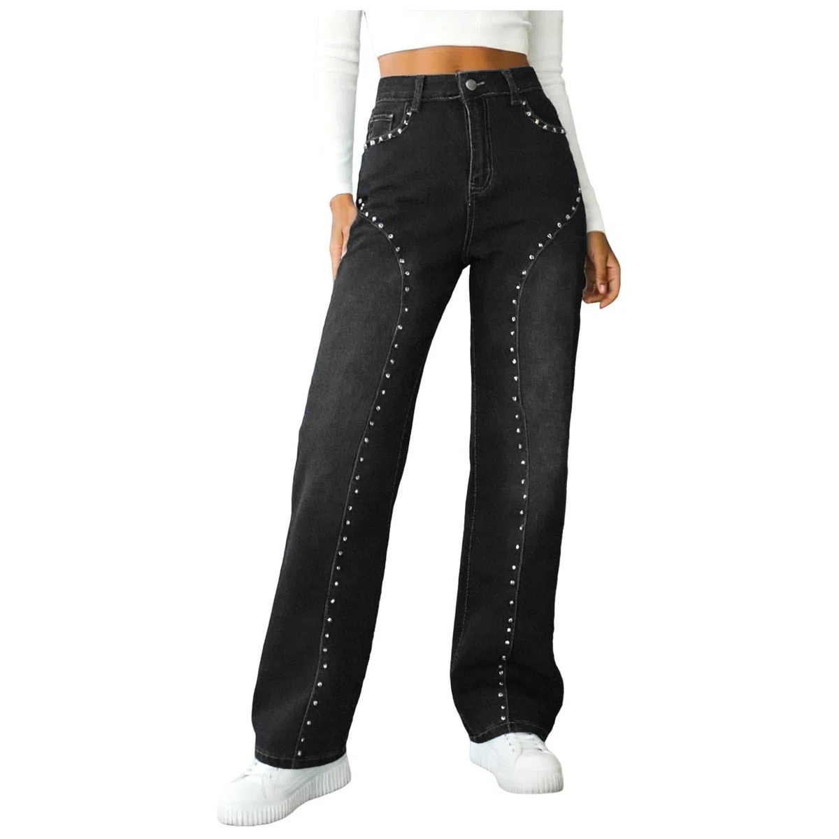 Vaqueros Mujer Anchos Vaqueros Mujer Pantalones Skinny Slim Elásticos Ajustados Pantalones Largos De Pierna Ancha Cintura Elástica De Mezclilla Ligeros para Uso Casual Y Diario