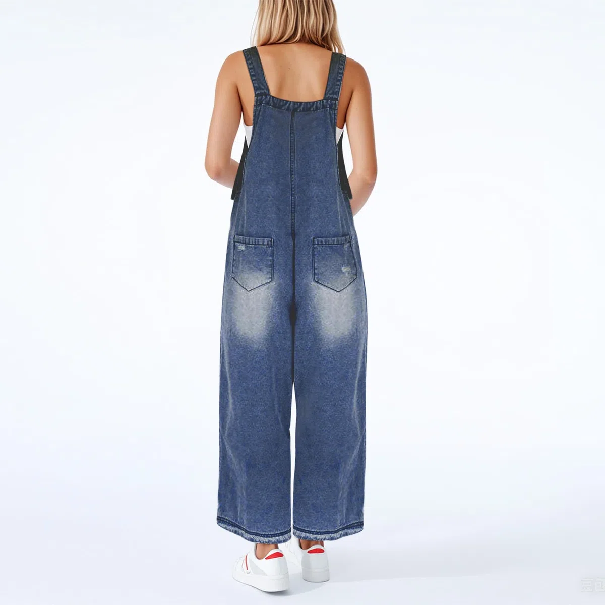 Genérico Mono Vaquero Mujer Monos Peto Primavera Jumpsuit Largo Casual Disfraz Algodón Tejanos Vestir Trabajo Pantalones Invierno Ligero