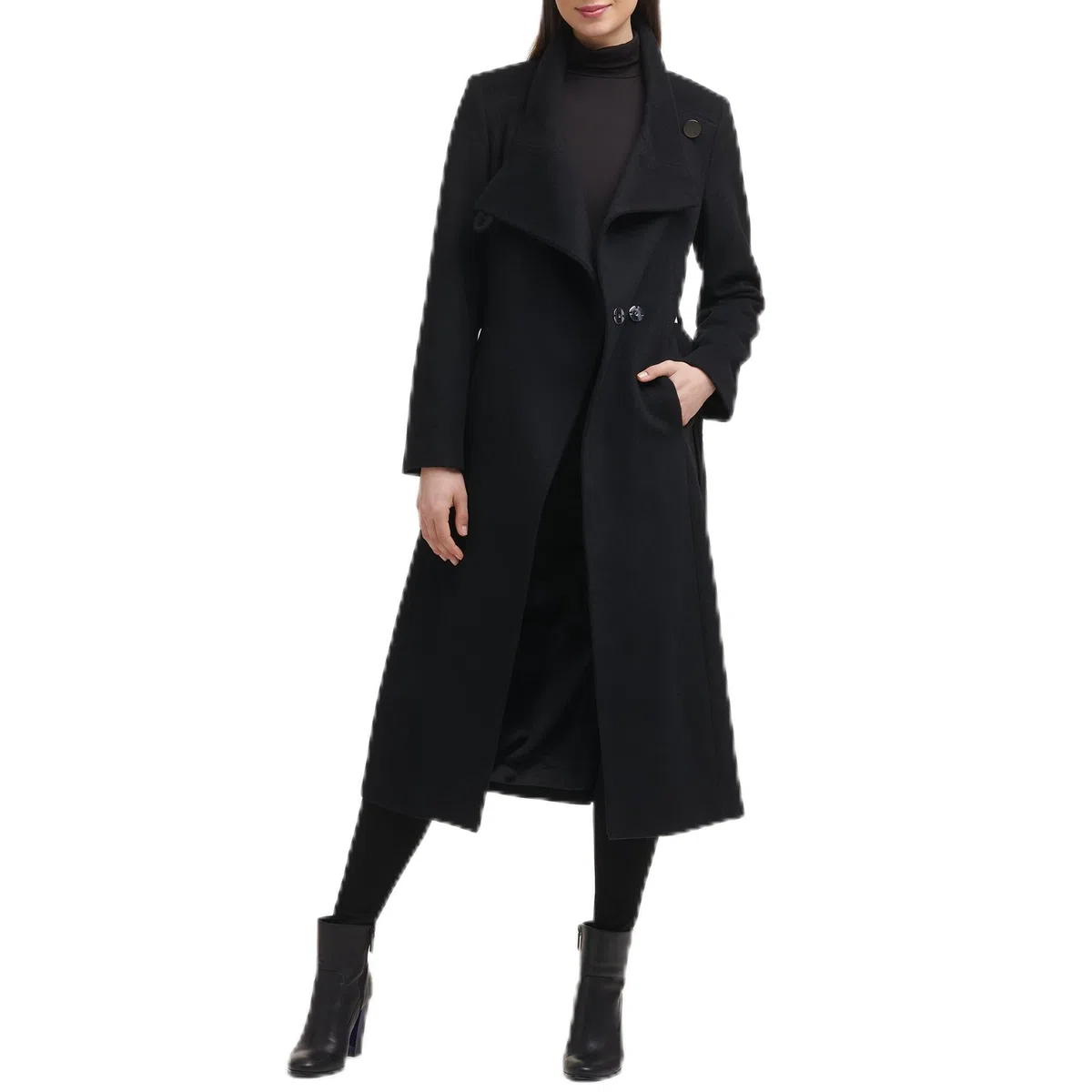 Kenneth Cole Wool-Blend Belted Maxi Coat Abrigo de Mezcla de Lana para Mujer