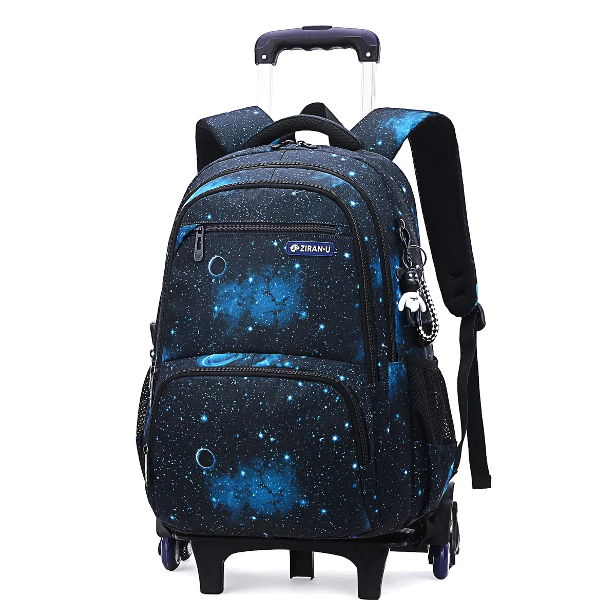 Amythe Mochila Escolar con Ruedas para Niños Adolescentes, 6 Ruedas | Mochilas con Carro para Niños, Mochila Trolley Chicos, Desmontable, Azul, Ideal para IR al Colegio o de Viaje