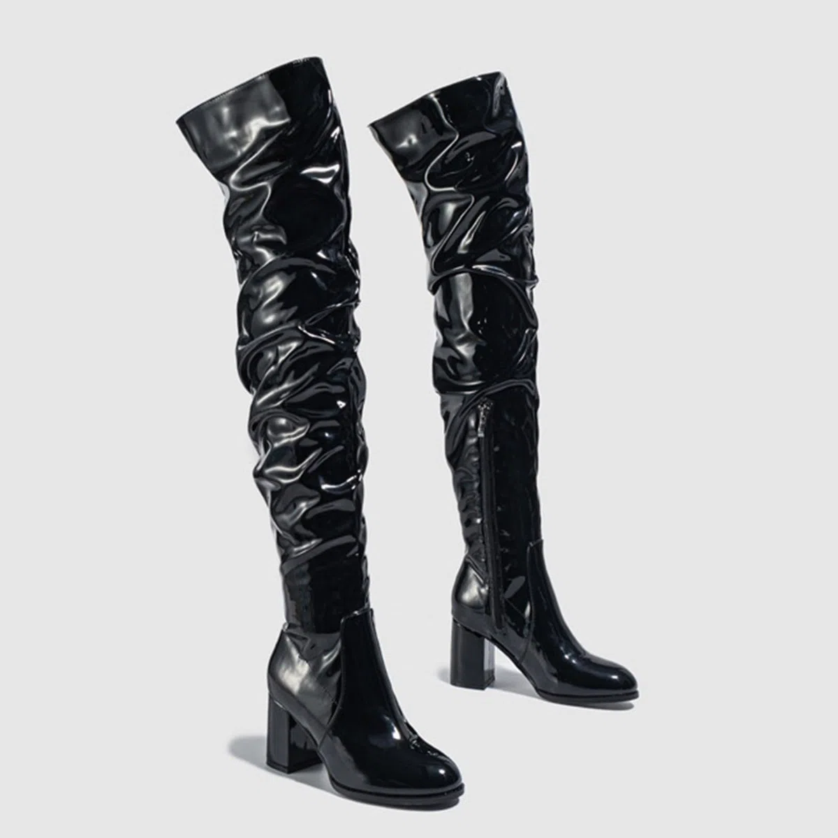Botas de Invierno Mujer Botas de Cuero Moda con Punta Redonda para Mujer para la Temporada otoño e Invierno, versátiles hasta la Rodilla a Moda