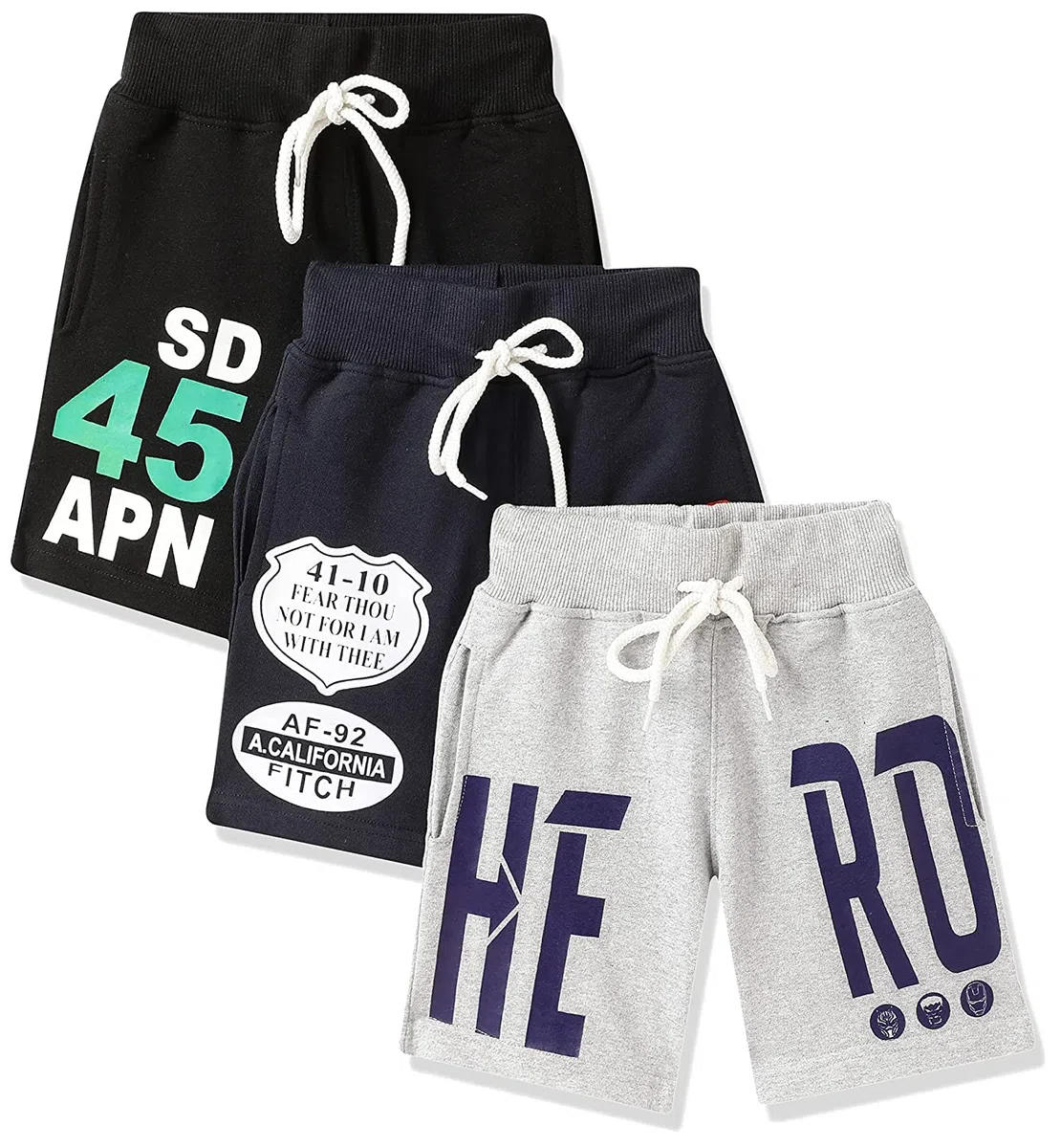T2F Pantalones cortos para niños, Multicolor2, 3-4 a�os