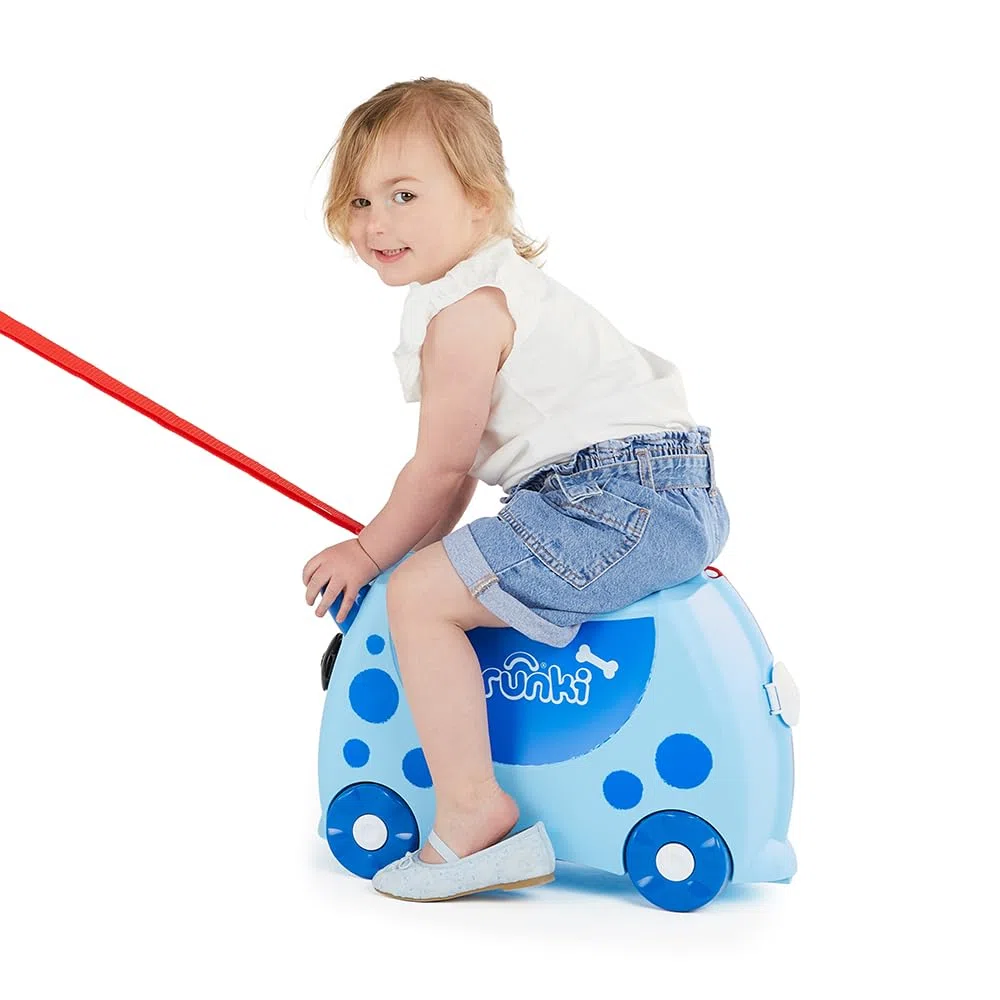 Trunki Maleta con Ruedas Doug, 46 x 20.5 x 31 cm, Equipaje para Niños, Azul con Rayas, para Viajes y Vacaciones
