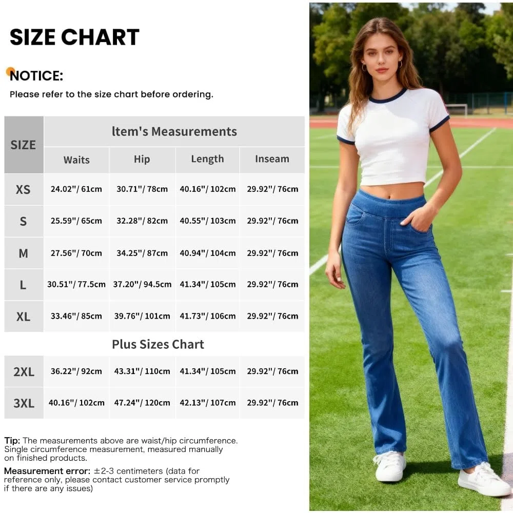 Jeans Mujer Stretch de Tiro Alto Corte Bootcut Lavado Denim Pantalones Casual Efecto Moldeador con Bolsillos Ajuste Recto y Cómodo skinny/B/M