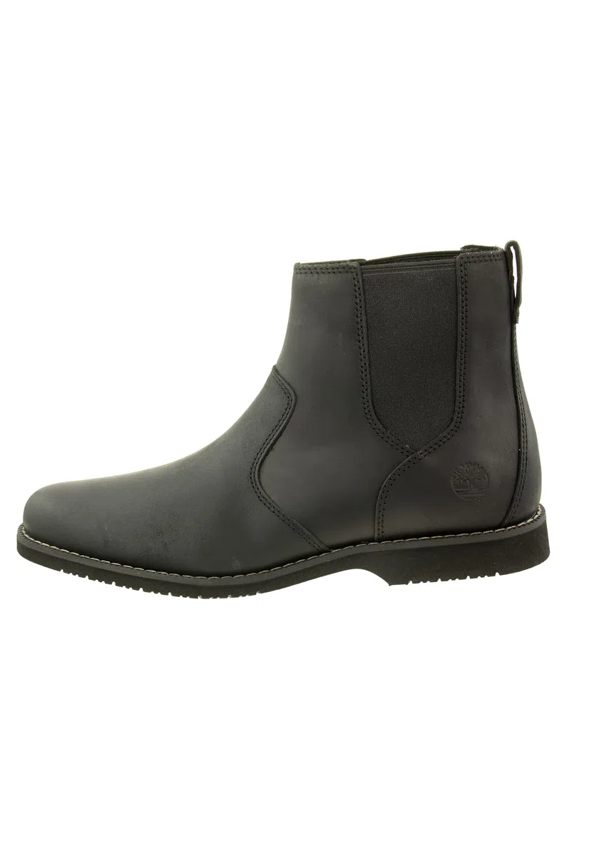 Timberland Woodhull - Botas Chelsea de piel para hombre, color negro de grano completo