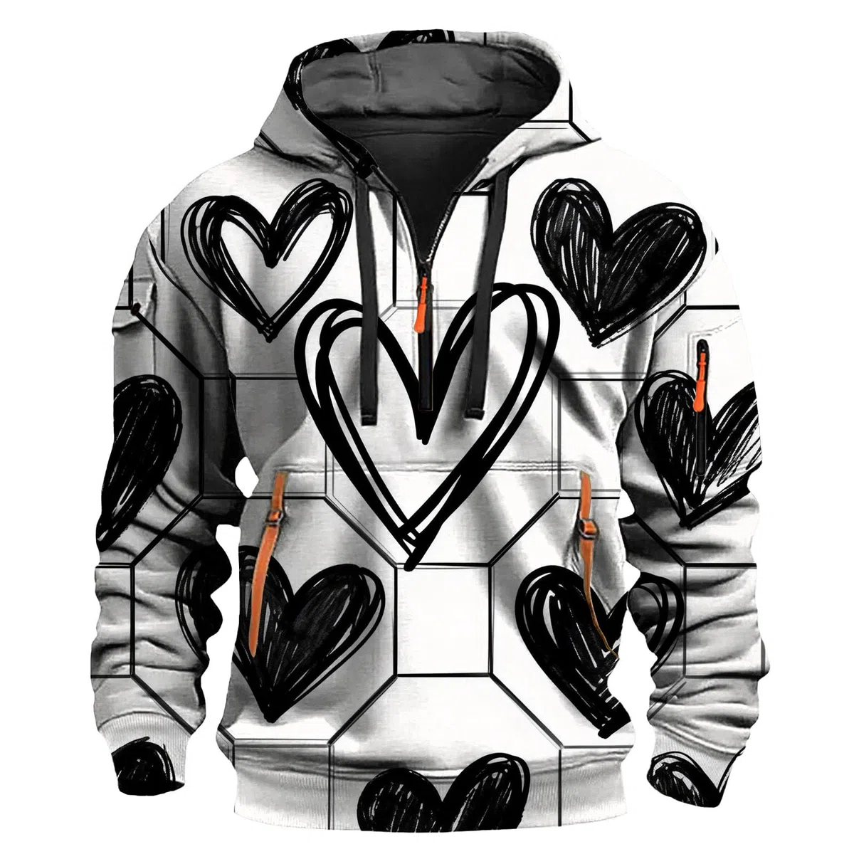 Sudaderas De Hombre Sudadera con Capucha para Mujer, Estampado Divertido Y Moderno, Manga Larga, Estilo Urbano Largas (Beige, S) Ropa Verano Casual Cortavientos Playa Deporte Oversize