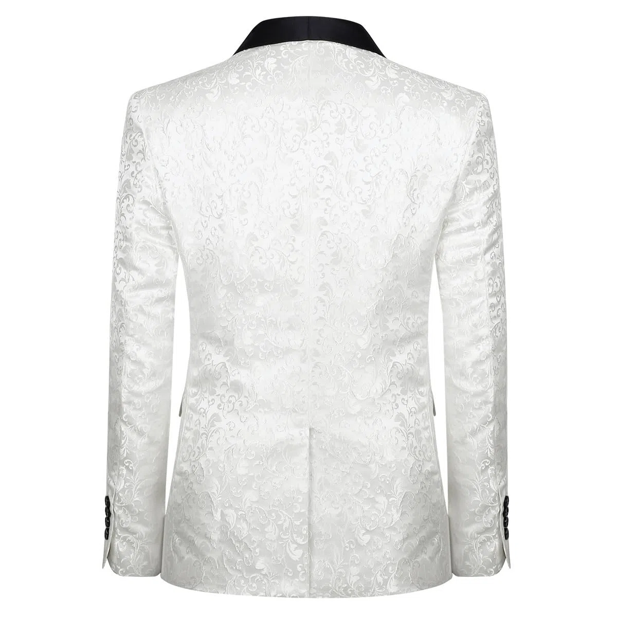 YFFUSHI Traje Jacquard Hombre 2 Piezas 1 Botón Solapas de Chal Boda Gala Lujo Chaqueta Pantalón Pajarita