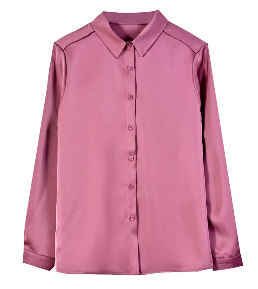 Camisa de Seda Mujer 100% Seda Blusa Manga Larga Elegante para Oficina