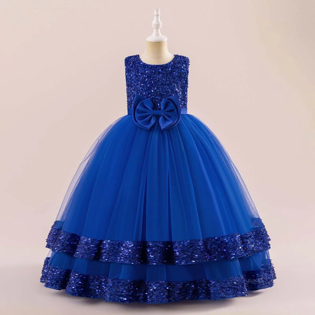 Vestidos para niñas, faldas, vestidos infantiles, vestidos de niña, vestido de noche con lazo de lentejuelas, estilo princesa, manga larga, vestido de fiesta para cumpleaños, desfiles de actuación