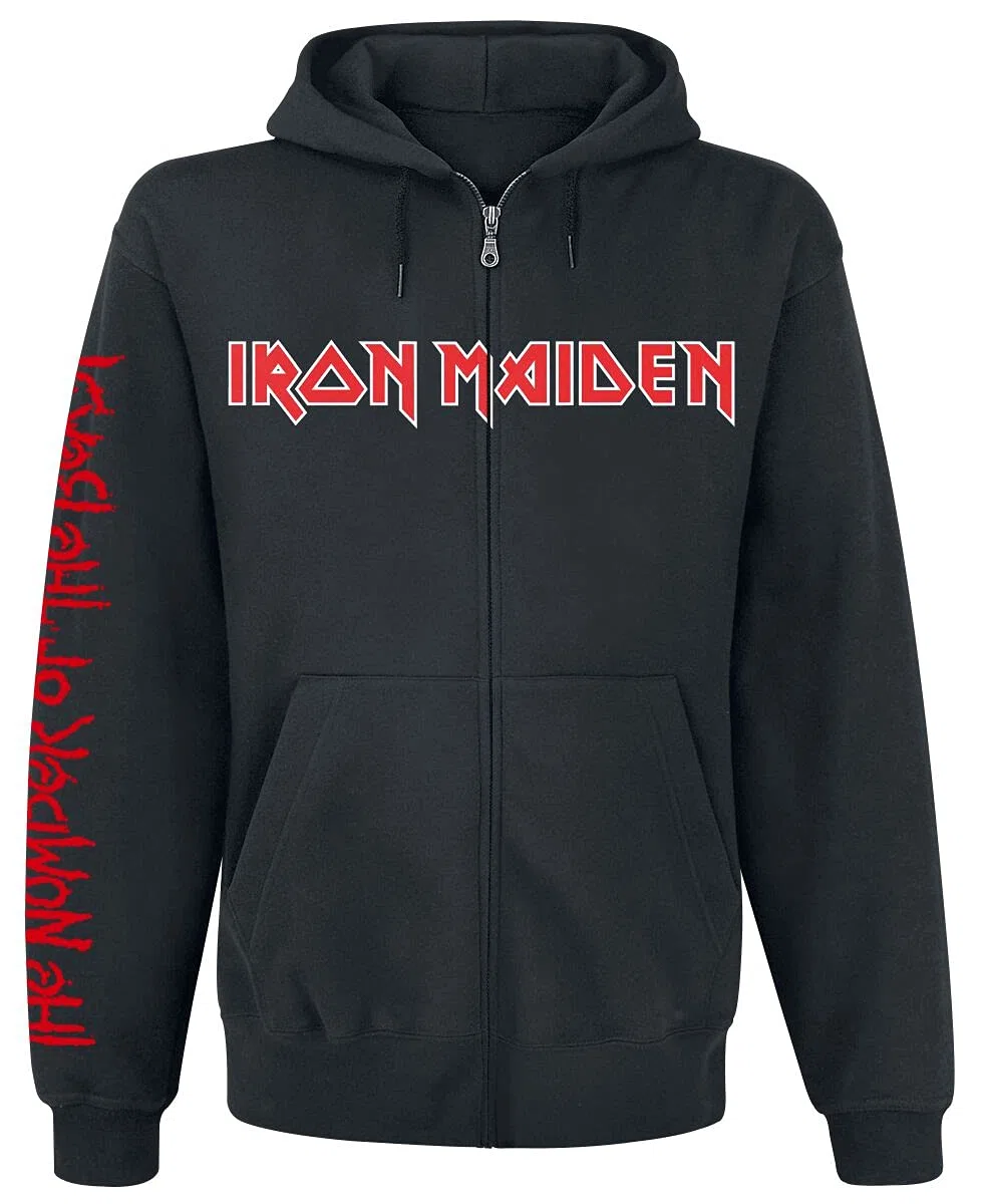 Iron Maiden NOTB Hombre Capucha con Cremallera Negro 50% algodón, 50% poliéster Regular