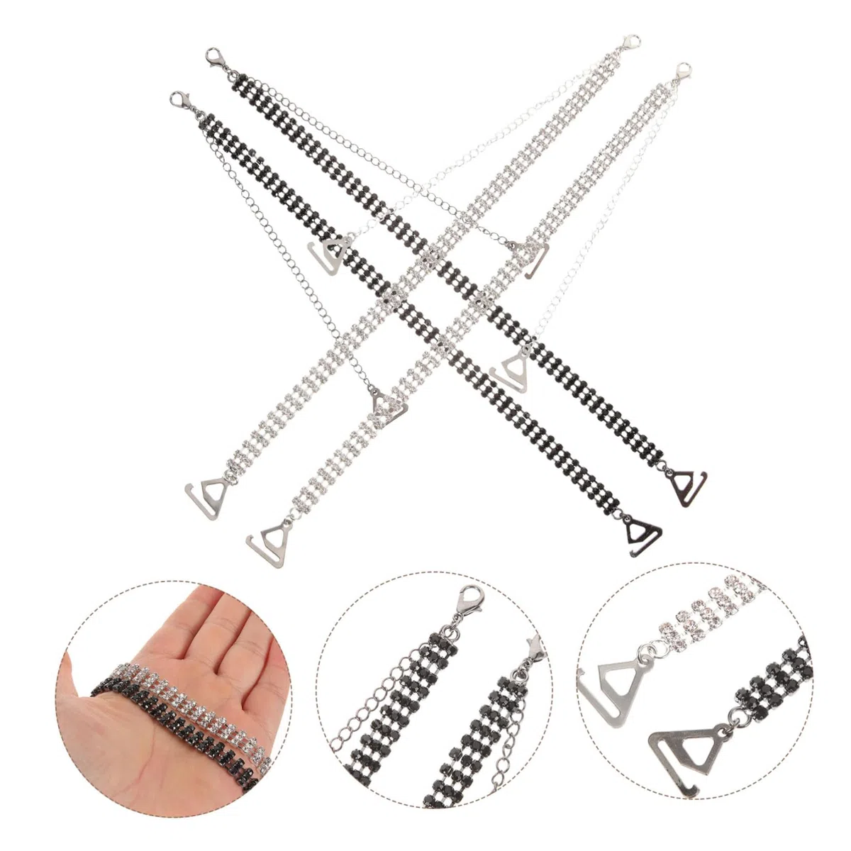 10pares Rhinestone Strap Ajustables Para Mujer Tirantes De Sujetador Invisibles Para Bodas y Ocasiones Especiales